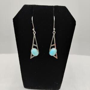 Larimar and Sterling Silver Earrings
